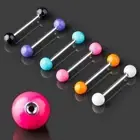 Tongue Piercing Barbell Enamel Balls Enamelled BAR Nipple Piercing Z374