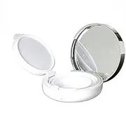 Onwon 15g 0.5oz Empty Luxurious White Silver Edge Portable Air Cushion Puff Box BB Cream Container Dressing Case Powder Box with Air Cushion Sponge Powder Puff and Mirror