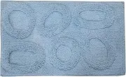 Castle Hill Bath Mat with Spray Latex Backing, Pebble Design, 24 by 40-Inch, Light Blue