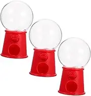 Parliky 3pcs Mini Gumball Candy Machine Boys and Girls Toy Ball Dispenser Reusable Plastic Gumballs Machines for Party
