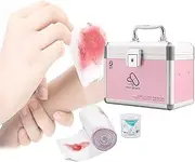 Fxirst Aid Kit,First Aid Safe Medication Storage Box,Layered Aluminum Daily Medicine Cabinet,Rugged,Easy to Classify,Easy to Find,Easy to Store,Pink-16in