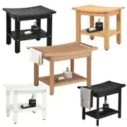 Poly Lumber Shower Bench with Storage Shelf Spa Stool Bathroom Chair 15" x 12"
