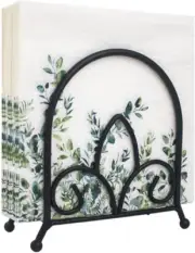 Metal Black Napkin Holder for Kitchen, Modern Iron Napkin Dispenser for Table