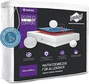Degrees of Comfort Allergy Sufferers Mattress Cover 140 x 200 cm for Mattresses, Waterproof, Mite Cover, Anti Dust Mite and Bed Bug Encasing with Zip, Comfortable Cotton Surface, Height 18-21 cm
