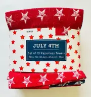 Set of 10 Patriotic Stars Paperless Reusable Towels Kitchen Green Cleaning Cloth