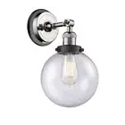 Innovations Franklin LG Beacon 14" Sconce, PN Seedy/Globe - 203BP-PNBK-G204-8