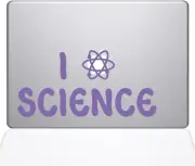 The Decal Guru I Atom Science Decal Vinyl Sticker, 12" MacBook, Lavender