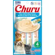 Inaba Cat Churu Meal Topper Treat - Creamy Tuna & Scallop Recipe 24 x 14g Tubes