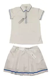 RTLS $125 ADIDAS CLIMALITE & LADY HAGEN WHITE W / BLUE TRIM GOLF SKORT SET SZ L