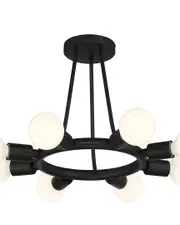 Crystorama Dakota 8 Light Black Ceiling Mount