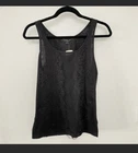NWT Forever 21 Black Lace Fringe Sleeveless Blouse Tank Top Size S