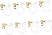 [COHEALI] 8pcs Ear Clip Earring Accessories Resin Jewelry Making Supplies Piercing Earrings Fish Hook Earrings Non Pierced Earring Converter Jewelry for Women Earrings Safe Ear Clips Cuff