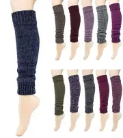 BRUBAKER Womens Leg Warmers Legwarmer Multi-Coloured Slouch Toppers Knit Socks