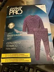 Crivit Pro GIRLS PURLE Compression Base Layer Thermal Underwear Set SZ 2-4