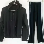 Lino Fitness Mesh XS-S SET Full Zip Mesh Jacket & Matching Pants Womens Black