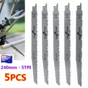 5X 240mm 5TPI Reciprocating Saw Blade Tree PRUNING ROOT Cutting THICK HEAVY DUTY