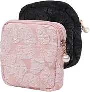 COOLHIYA 2pcs Sanitary Napkin Storage Bag Period Bag for Girls Tampon Case Period Container Zipper Stylish