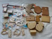 New Old Stock Wood Crafting Supplies Kit Houses Animals DIY Painting