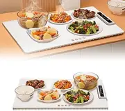 Electric Warming Tray, Portable Food Warmer Plate, Foldable Hot Plate Heating Tray with Adjustable Temperature Control, Non-Slip Buffet Server Tray for Home Dinner