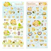 San-x Kokoro Araiguma Kawaii Raccoon Sticker Sheet LOT (2) stickers Japan 2020