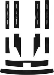 ATATNK Compatible for Mitsubishi Outlander 2022 2023 2024 Car Door Sill Leather Stickers Protection Plate Carbon Fiber Threshold Strip Accessories(All 10pcs)