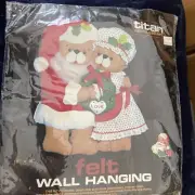 Titan Needlecraft 571 18" x 16" Santa Bear & Mrs Bear Clause Felt Wall Hanging