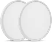 LED Flush Mount Ceiling Light Fixture- 11.8 Inch 24W 2000 Lumens Daylight 6500K, Bright Ceiling Light Fixture for Bedroom Kitchen Hallway - 2 Pack