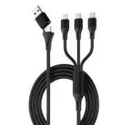 LDNIO LC97uc 100W USB-A/Type-C to Type-Cx2/iP Cable PD QC3.0 Fast Charging Data Transmission Copper Core Line 1.2M Long