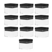 20PCS Glass Display Case Clear Plastic Organizer Bins Small Containers US