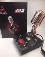 GOLD DELTA M2 AMPLIFIED POWER BASE DYNAMIC MICROPHONE CB HAM COBRA GALAXY MIC