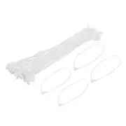 Polyester Rope Hang Tag String Snap Lock 200mm,1mm 100 Pcs,White