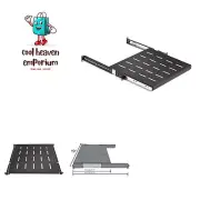 1U Sliding Rack Shelf 19" Server Rack Mount Cabinet 14"-22" Adjustable Depth ...