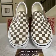 Mens 9 Women’s 10.5 Vans Slip-On Checkerboard Bronze Age Sneakers 2021