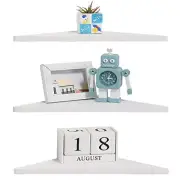 Corner Wall Shelf Set of 3, Floating Corner Shelves for Wall, Rustic Wood