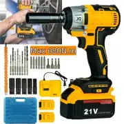680Nm Impact Wrench High Torque 1/2" Brushless Drill Tool Set w/ 2 Batteries US