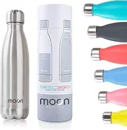 [moon bottles] Insulated Flask That Lasts Forever - Stainless Steel Drink Bottle, Reusable Metal Water Bottle, 24hr Cold, 12hr Hot, Double Walled Vacuum Flasks, Australian Company (260ml, Silver)