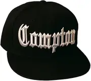 [Academy] Compton Flat Bill Snapback Black Adjustable Baseball Cap