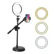 6 inch Ring Light + Cell Phone Stand Adjustable Ringlight LED w Phone Holder