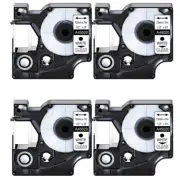 4PK White on Clear Label Tape 1/2" Generic For DYMO D1 45020 LabelManager 23ft