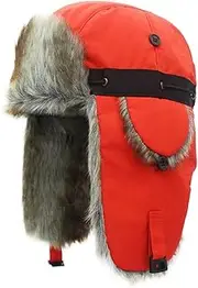 [FEATUR] Winter Aviator Pilot Cap,Winter Siamese Windproof hat, hat with Ear Flaps, Winter Hat Bomber Hat Men with Earmuffs to Keep Warm and Thicken Ski Windproof Men's (Color : D, Size : One Size)