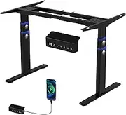 ERGOMAKER Height Adjustable Standing Desk Frame Without Desktop, Dual Motor Three-Stage Electric Frame with Automatic Memory Smart Handset (3 Stage|Dual Motor, Black)