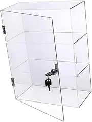 Acrylic Display Case with Lock Display Cabinet Multipurpose Transparent Clear Display Box for Miniature Figurines Memorabilia