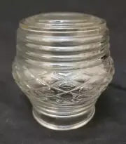 Vintage Mid-Century Ceiling Light Fixture Ribbed Glass Cover Clear Shade NOS A5