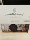 4 Hearth and Hand Magnolia - 8" Salad Plates - Matte Black Stoneware
