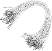TEHAUX 50pcs Elastic Cord Brads for Paper Crafts Prong Fasteners Hat Chin Strap Adjustable Lanyard Hats Elastic Ropes DIY Mask Elastic Ropes Masks Mask Belt Windproof White Polypropylene