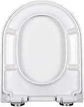 V/U Shaped WC Toilet Seat Soft Close Easy Clean White One Button Quick Release (Large square U)