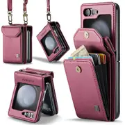 Cards Solt Wallet Crossbody Lanyard PU Phone Case For Samsung Galaxy Z Flip 5