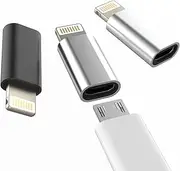 Micro USB to Lightning Adapter(3Pack) Fast Charging Data Transmission Converter Micro USB Female Cable to Lightning Male Connector Compatible for Apple for iPhone 13 12 11 Pro Max Xs X 8 7 6 for Ipad