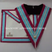 Mark Worshipful Masters Apron(Black Belt)(Leather) and Collar Set(MA5121)