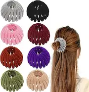 Bird Nest Hair Clips - 8Pcs Plate Hairpins, Velvet Ponytail Holder, Round Hairband for Various Hairstyles
